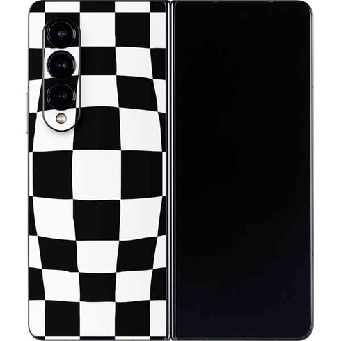 Black and White Zoomed Checkerboard Galaxy Z Fold4 5G Skin
